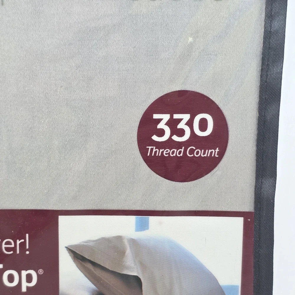 Sealy 330 Thread Count Sateen 2 Pack King Pillowcases Slate Gray New